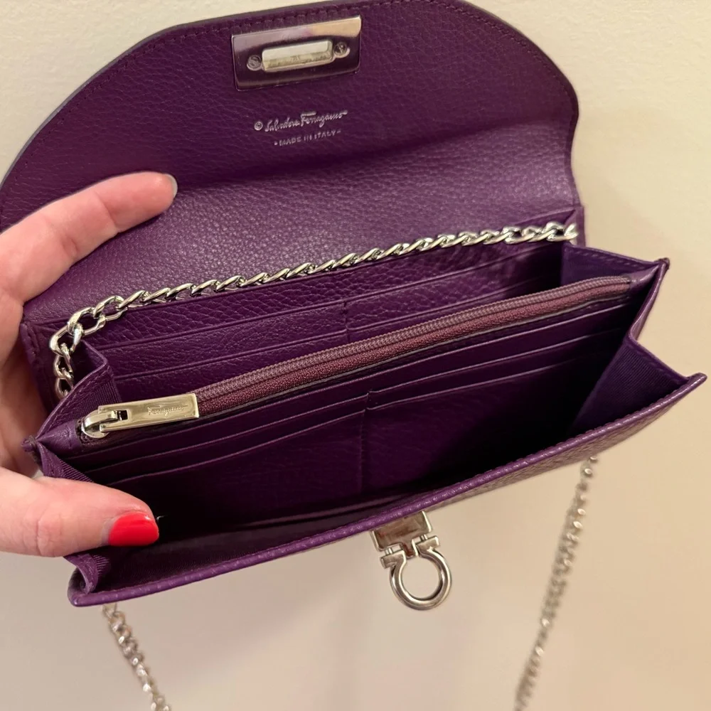 *Rare* Salvatore Ferragamo Purple Long Wallet - Picture 9 of 10